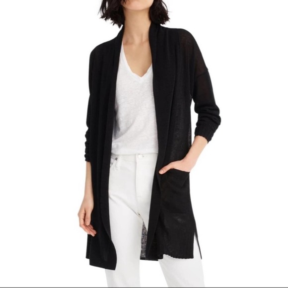 J. Crew Sweaters - J. Crew Open Linen Cotton Blend Long Cardigan